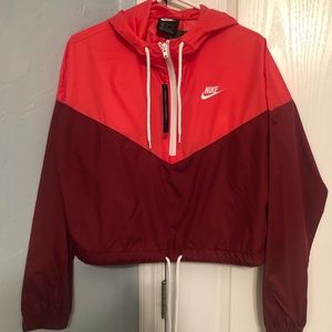 NWT Nike Medium Coral & Maroon Windbreaker